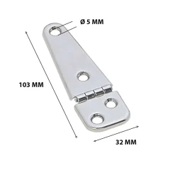 Cerniera acciaio inox 103x32x1,2 mm