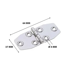 Cerniera acciaio inox 64x37x1,5 mm