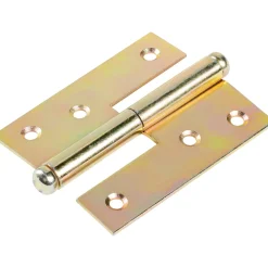 Cerniera sfilabile destra acciaio zincato 80x65 mm giallo