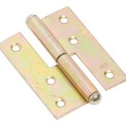Cerniera sfilabile destra acciaio zincato 80x65 mm giallo