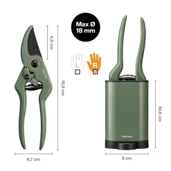 Cesoie per potatura piante e fiori con supporto Fiskars verde