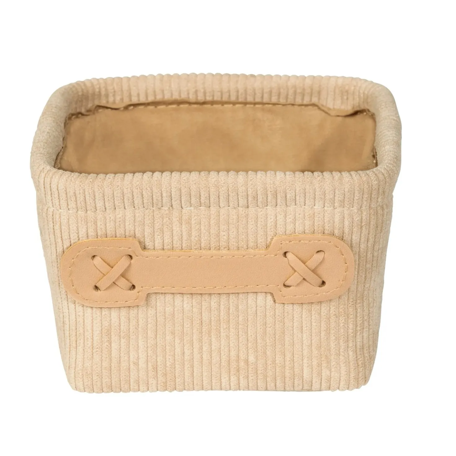 Cestino da bagno Anela in velluto beige