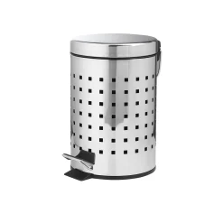 Cestino da bagno Grid in acciaio 3 l cromo