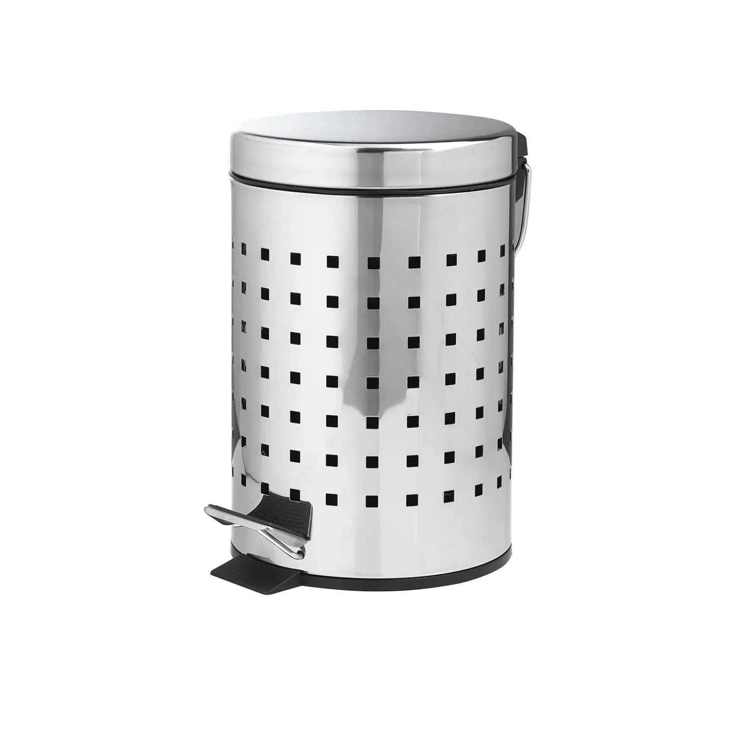 Cestino da bagno Grid in acciaio 3 l cromo