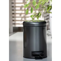 Cestino da bagno Wenko in acciaio 3 l nero
