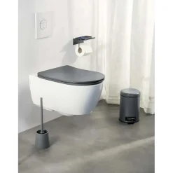 Cestino da bagno Wenko leman in metallo 3 l antracite