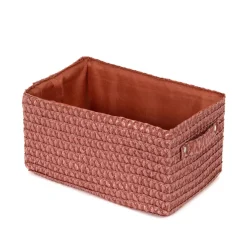 Cestino portaoggetti Lilou marrone terracotta 23x15x12 cm