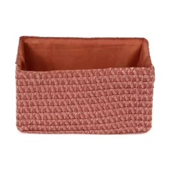 Cestino portaoggetti Lilou marrone terracotta 23x15x12 cm