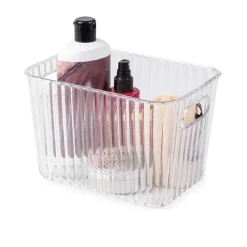 Cesto trasparente Wave con maniglie in PET