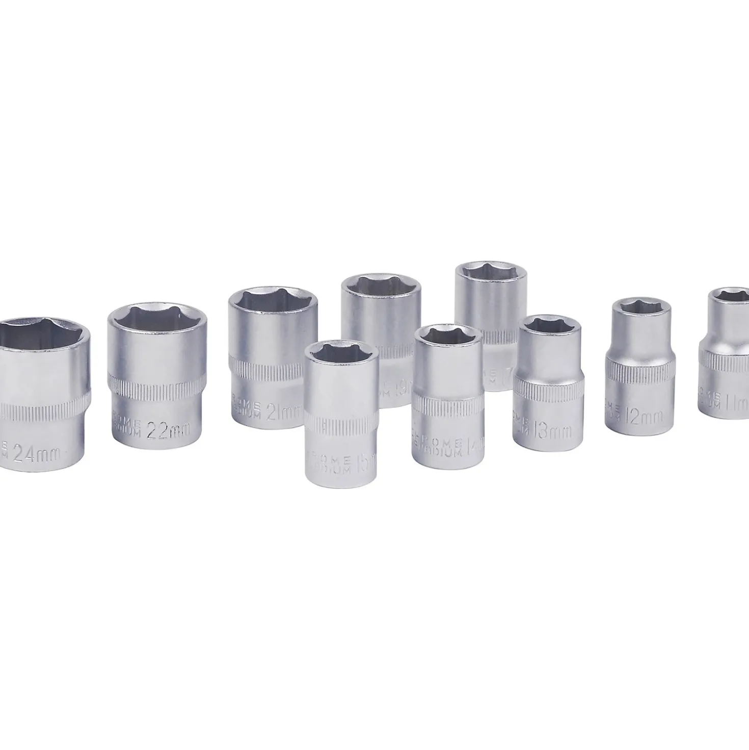 Chiave a bussola esagono 12,7 mm set 10 pz