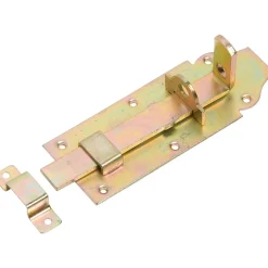 Chiavistello chiudibile con lucchetto zincato 160x55 mm giallo