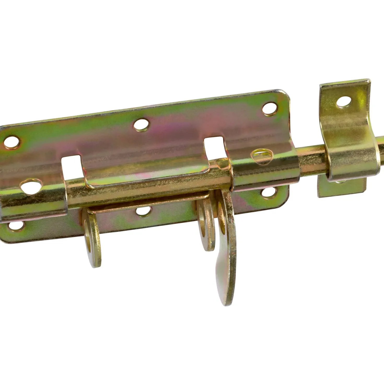 Chiavistello con asta girevole acciaio zincato 100x48 mm giallo