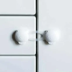 Chiusura di sicurezza multiuso per armadi bianco 10 cm 2 pz