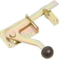 Chiusura per cancelli in acciaio zincato 170x60 mm giallo