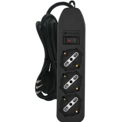 Ciabatta elettrica 3 prese polivalenti cavo 1,5 m H05VV-F 3G0,75 10A nero