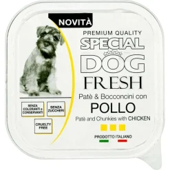 Cibo umido per cani Monge Fresh Paté e Bocconcini pollo 150 gr