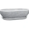 Ciotola da giardino in cemento anticato grigio S.lungo 21x75x44 cm