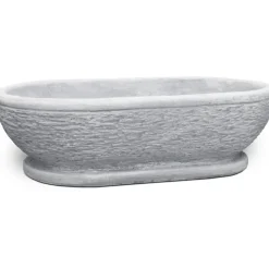 Ciotola da giardino in cemento anticato grigio S.lungo 21x75x44 cm