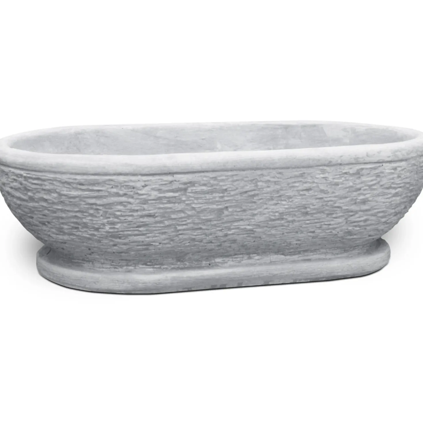 Ciotola da giardino in cemento anticato grigio S.lungo 21x75x44 cm