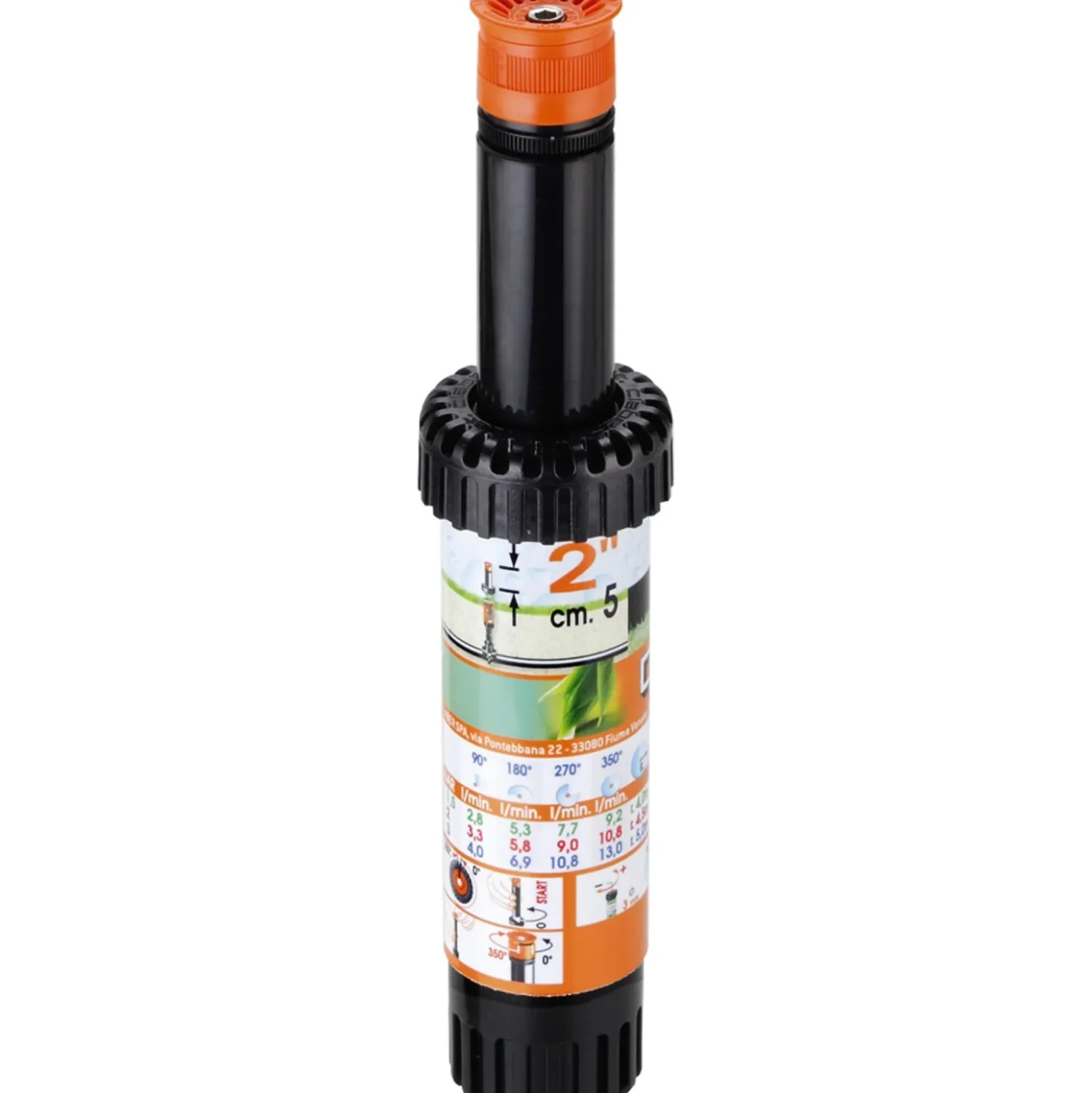 Claber irrigatore Pop-up regolabile 0°-350° alzo 5 cm (2")