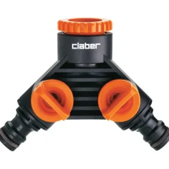 Claber presa a 2 vie uscita Quick-Click con rubinetti regolatori