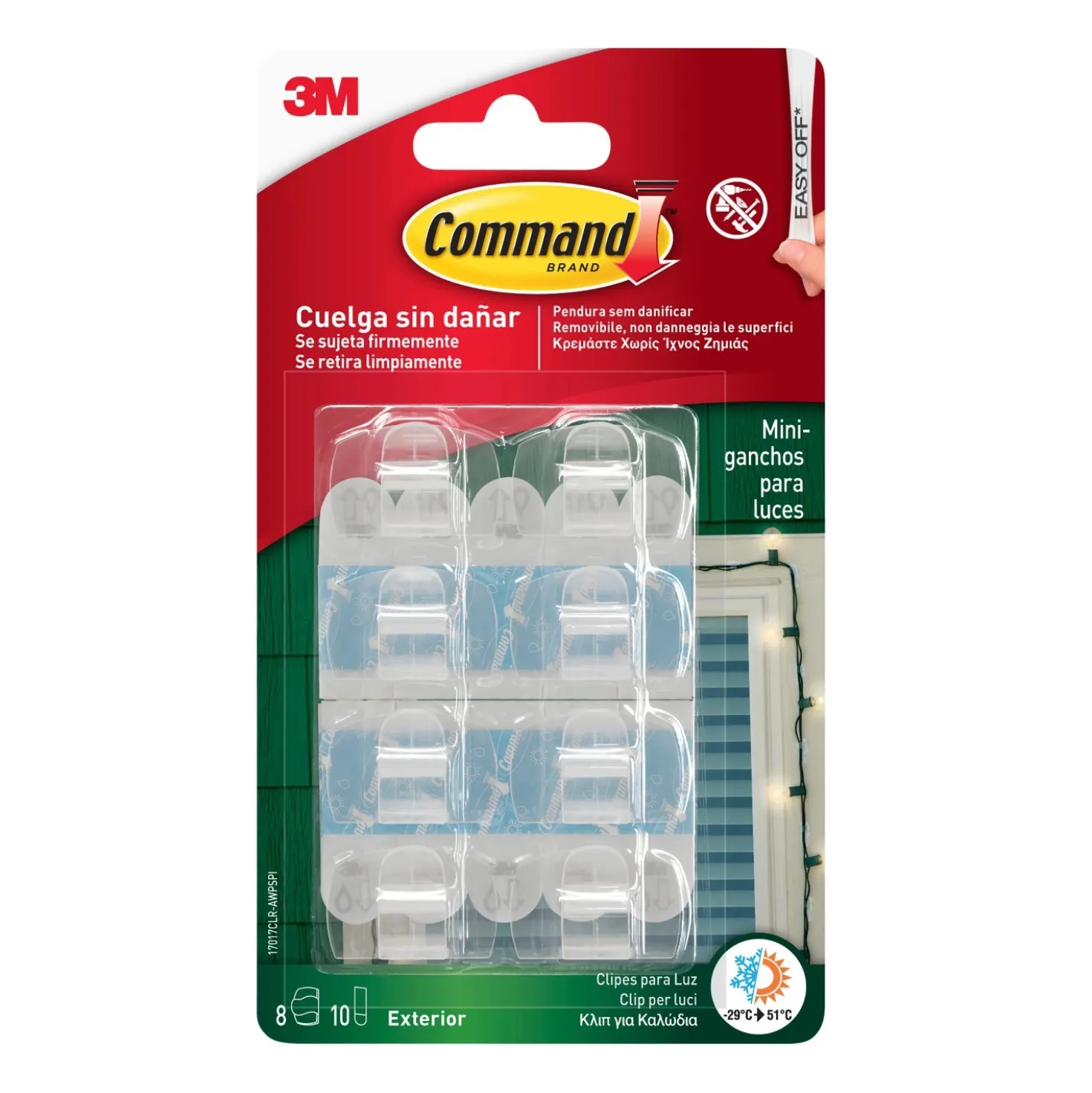 Clip adesive 3M Command™ per decorazioni da esterno XSmall trasparenti