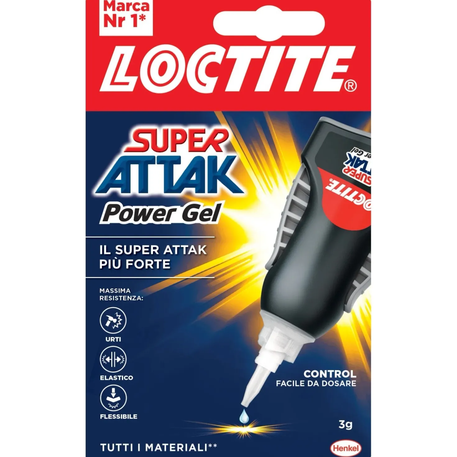 Colla gel Loctite Super Attak Power Gel Control 3 g
