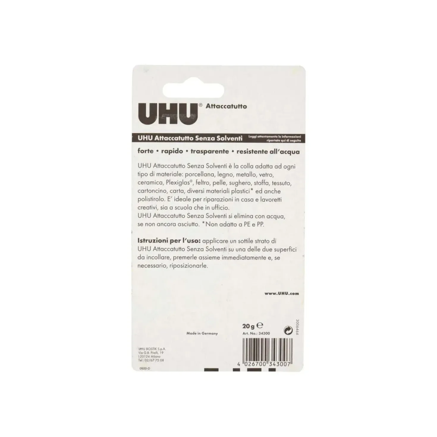 Colla universale UHU Attaccatutto 20 g