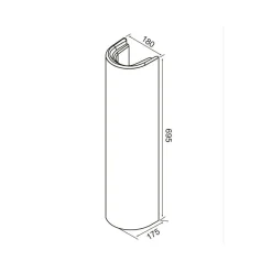 Colonna a terra lavabo Lake in ceramica bianco