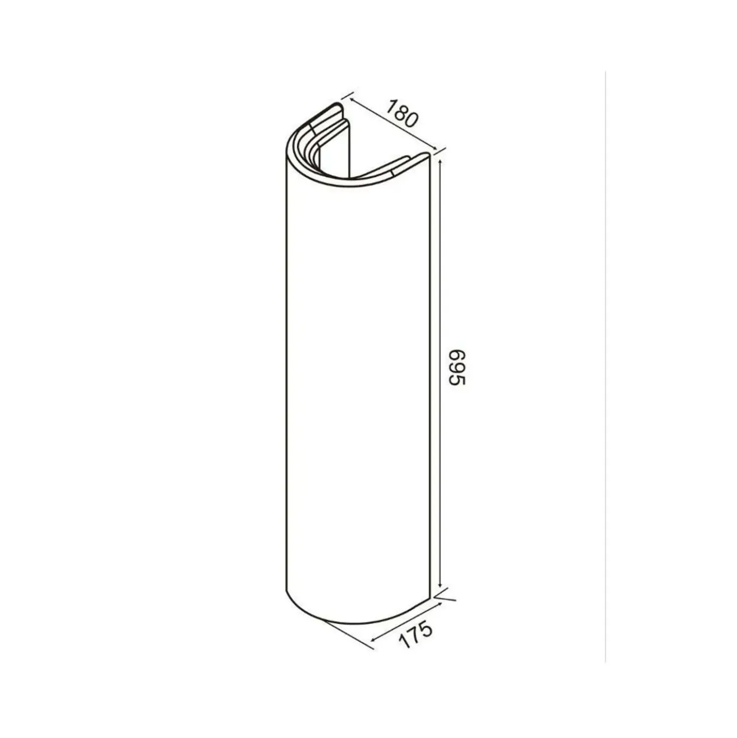 Colonna a terra lavabo Lake in ceramica bianco