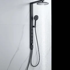 Colonna doccia Aura 3 getti deviatore a 3 vie con bodyjets nero