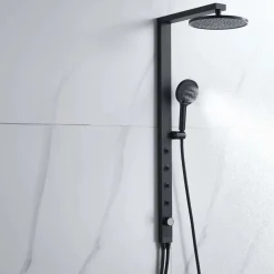 Colonna doccia Aura 3 getti deviatore a 3 vie con bodyjets nero