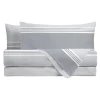 Completo letto matrimoniale stampato geometrico grigio