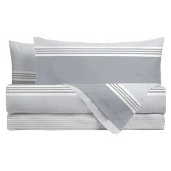 Completo letto singolo stampato geometrico grigio