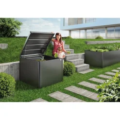 Compostiera da giardino Biohort MonAmi grigio scuro 86x102x102 cm