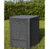 Compostiera da giardino per rifiuti in plastica 60x60x83 cm antracite