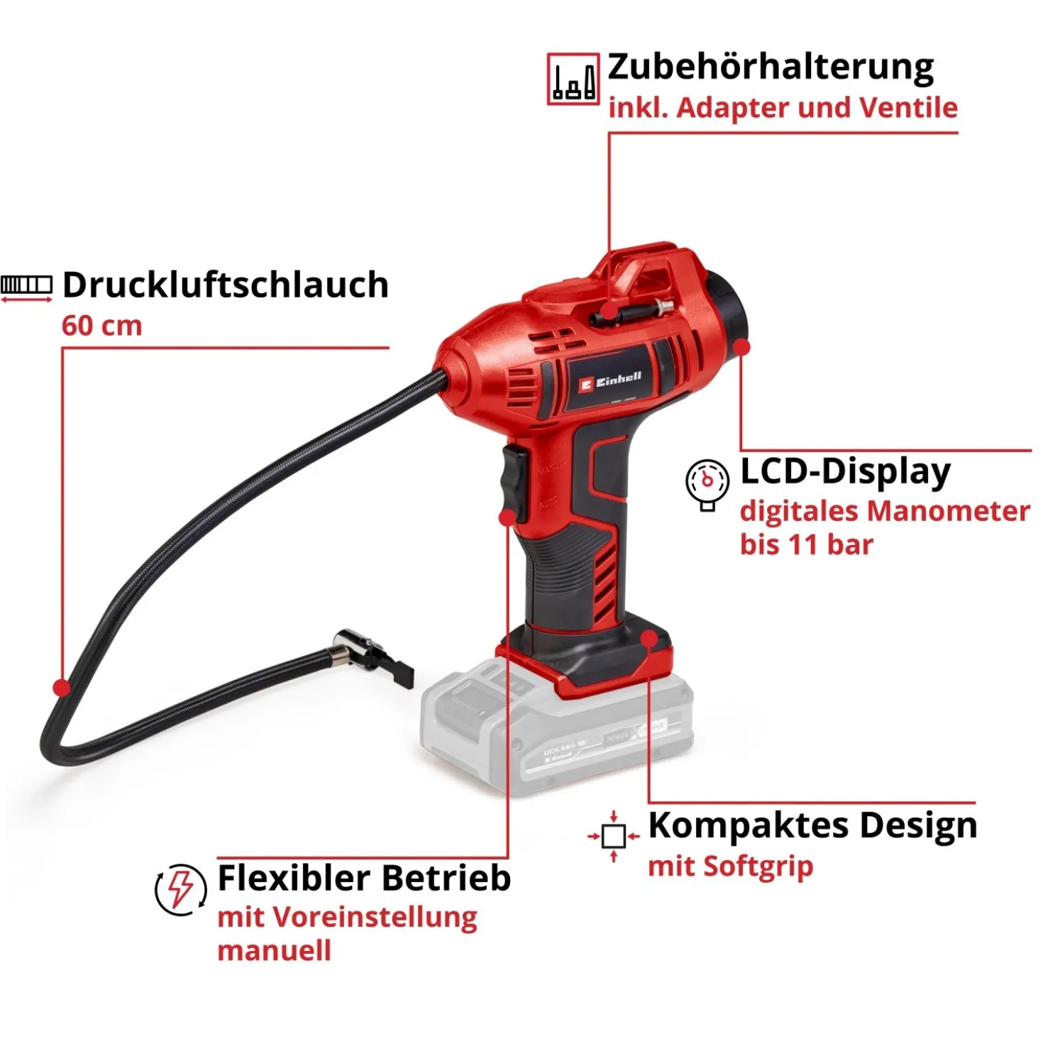 Compressore a batteria Einhell per auto