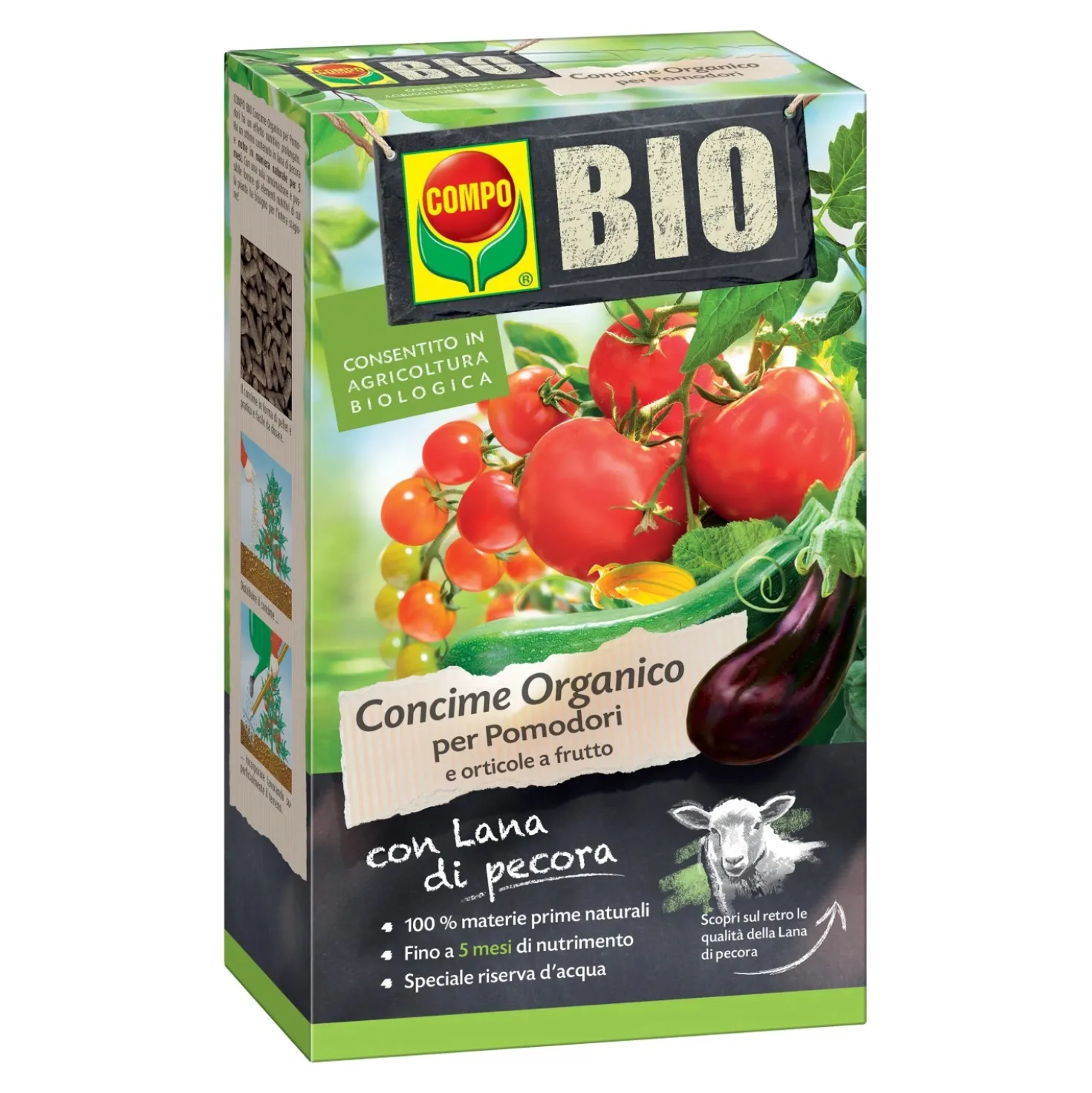 Concime per pomodori e orticole da frutto organico Compo 750 g