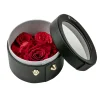 Confezione regalo rotonda nera con rosa x3 vaso 12,5 cm