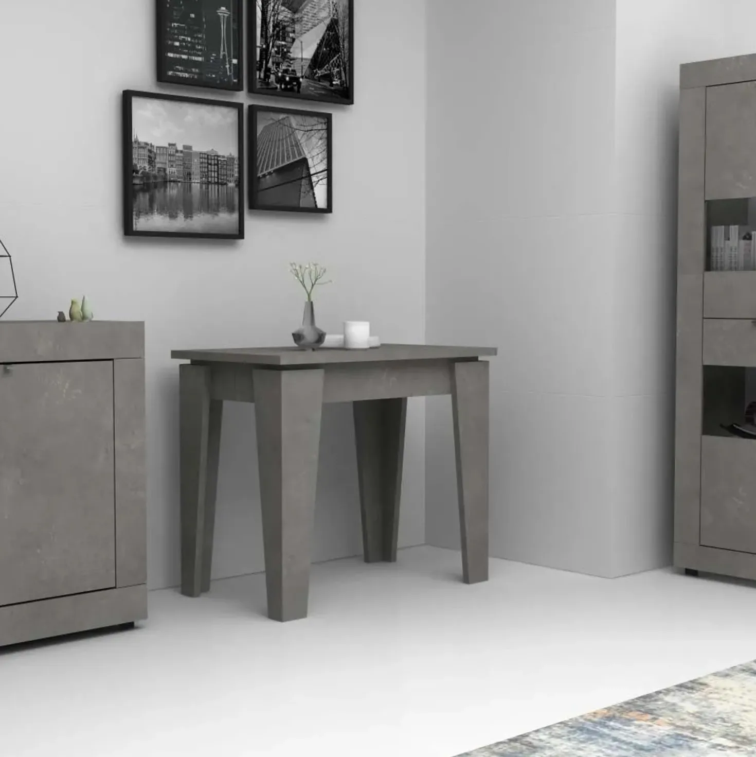Consolle allungabile Natron cemento 50x90 cm