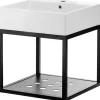 Consolle bagno sospesa Madruga Idrostile lavabo 50x50 cm bianco