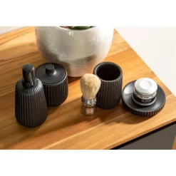 Contenitore bagno Plissè in resina nero
