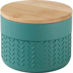 Contenitore bagno Thea in bambù verde naturale