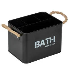 Contenitore bagno Wenko Gara 4 scomparti in acciaio nero