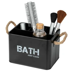 Contenitore bagno Wenko Gara 4 scomparti in acciaio nero