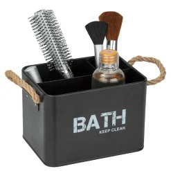 Contenitore bagno Wenko Gara 4 scomparti in acciaio nero