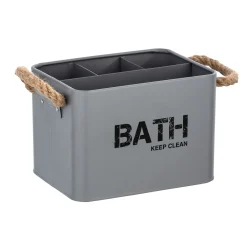 Contenitore bagno Wenko Gara 4 scomparti in acciaio grigio
