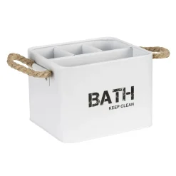 Contenitore bagno Wenko Gara 4 scomparti in acciaio bianco