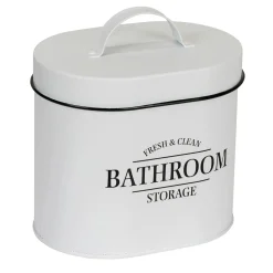 Contenitore da bagno con coperchio Pali ovalebianco