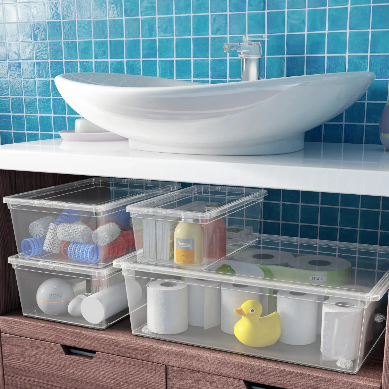 Contenitore in plastica C Box 26x37x14 cm S trasparente